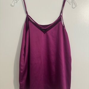 Bebe Rich Purple Satin Top